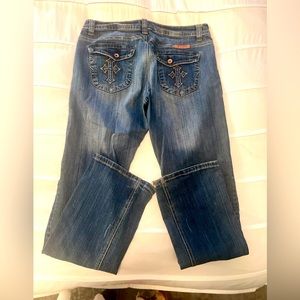 Cowgirl tuff cross pocket western jeans